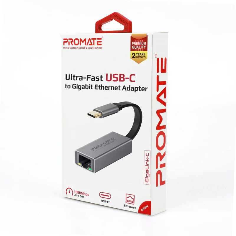 PROMATE GigaLink-C High Speed USB-C to Gigabit Ethernet Adapter PROMATE GigaLink-C High Speed USB-C to Gigabit Ethernet Adapter